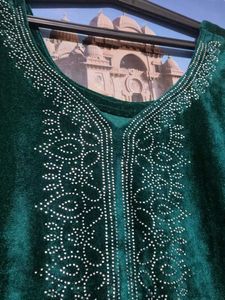 Elegant velvet Green Kurta