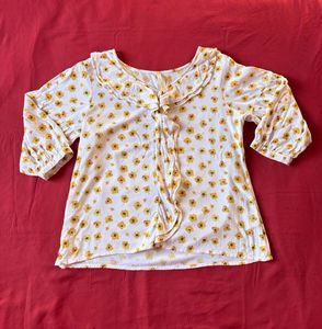 Floral Print Ruffle Top