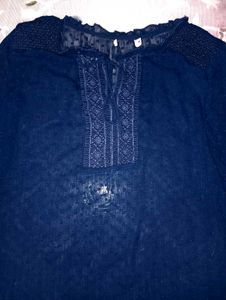 Blue Sheer Short Kurti