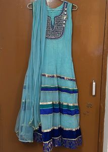 Blue Embroidered Kurta Set