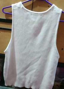 White Knit Tank Top