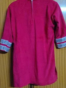 Pink Embellished kashmiri Kurta
