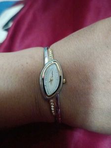 silver kada type ladys watch