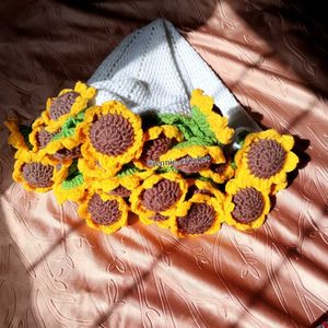 Sunflower Crochet Blanket Bouquet 🌻🍀