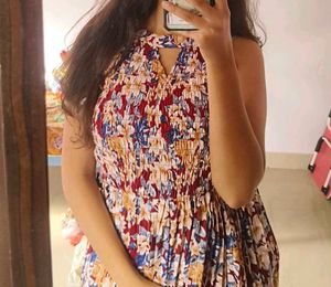 Floral Print Halter Neck Dress