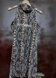 Brown & Black Printed Sleeveless Dress for 36 Bust