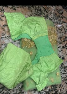 Green &amp; Gold saree