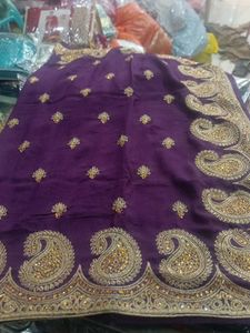 Purple Paisley Saree