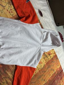 White &amp; Orange Zip-Up Hoodie
