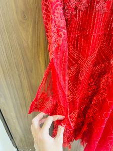 Red Embroidered Kurta Set