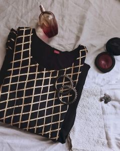 Black Full Length Kurta