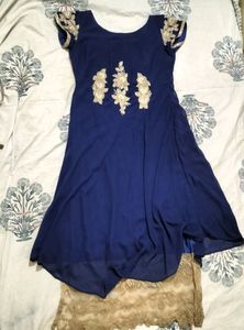 Navy Blue Frock Style Kurta
