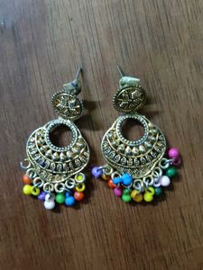 Boho Colorful Jhumka Earrings