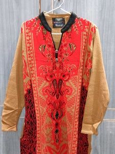 Red Patterned Kurti