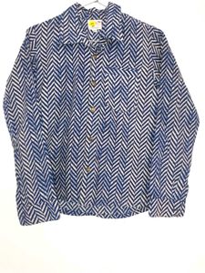 Blue Patterned Button-Down Shirt