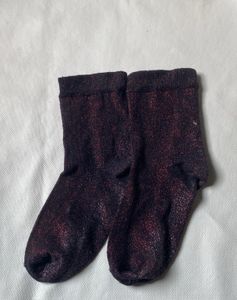 Red Shimmery socks