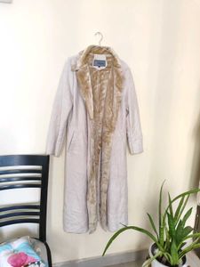 Faux Fur Trim Long Coat