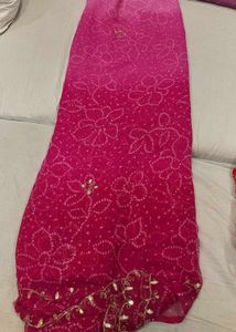 Purple Pink Shaded Bandhani Sarees