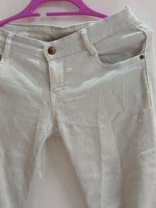 Cream Color Denim Jeans