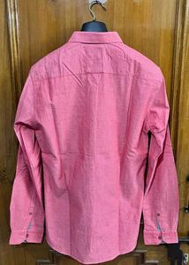 DARK PINK PATTERNED FORMAL SHIRT 38