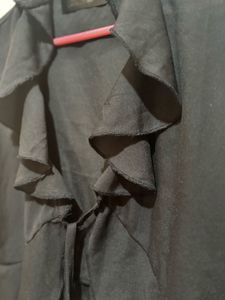 Cute Black Tie-Front Top