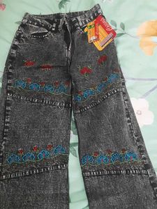 Embroidered Flare Jeans