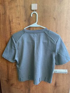 Gray Cropped T-Shirt