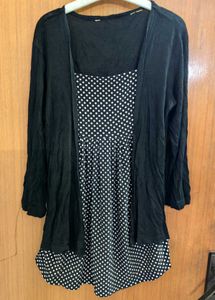 Black Polka Dot Tunic Top