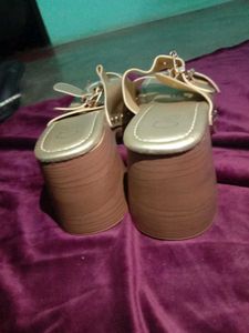 Gold Buckle Platform Sandals