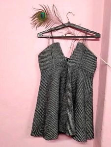 Striped Fit &amp; Flare Mini Dress