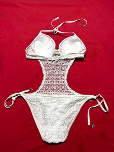White Lace One-Piece Swimsuit