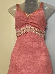 Yk21 Korean Pintrest Peach One Piece