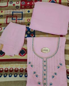 Pink 🌸and Yellow Embroidery Kurta Set
