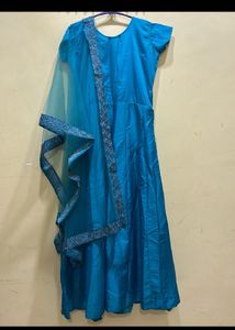 Teal Colour Anarkali Suit Set Size L