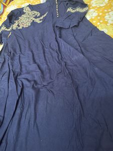 Navy Embroidered Dress
