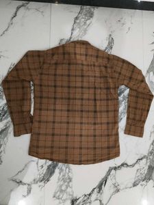 Men's Brown Checked Casual Shirt