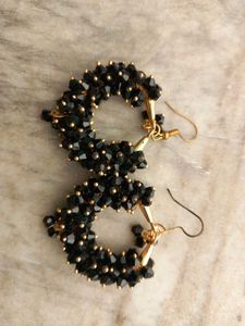Black Beaded Earrings