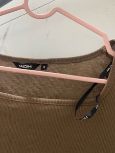 Brown Square Neck Top
