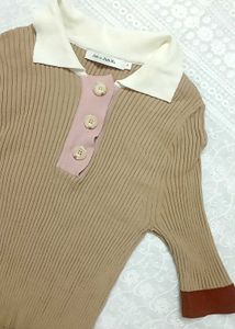 Aesthetic Ribbed Knit Top
