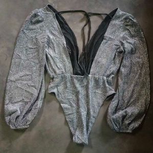 Sparkling Silver Bodysuit XL