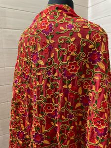 Red Embroidered Dupatta