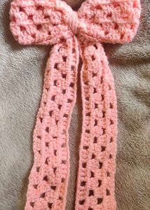 Pink Crochet Hair Tie