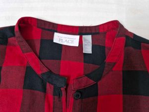 Red Plaid Dress/Long Top