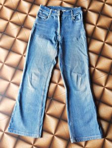 Blue Denim Flared Jeans