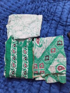 Green Printed Kurta Set