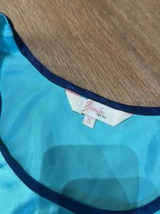Blue Satin Night Top