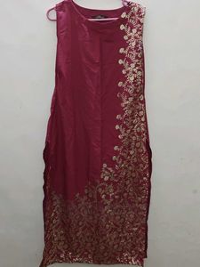Rich Wine Purple Straight Cut Sleevless Kurta