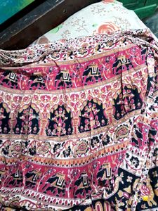 Vintage Print Wide Leg Pants
