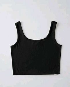 Black Ribbed Tank Top