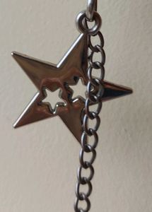 Star &amp; Pearl Dangling Brooch